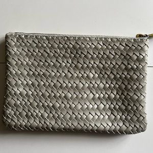 NWT Madewell Leather Pouch Wallet Clutch Woven